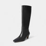Knee High Boots with Pointed Toe and Block Heel