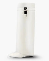 Knee-High Wedge Boots with Glossy Finish