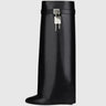 Knee-High Wedge Boots with Glossy Finish