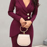 Knee-Length Office Blazer Dress with Long Sleeves