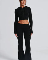 Knit Lounge Co-Ord Set with Zip-Up Hoodie