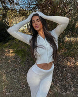 Knit Lounge Co-Ord Set with Zip-Up Hoodie