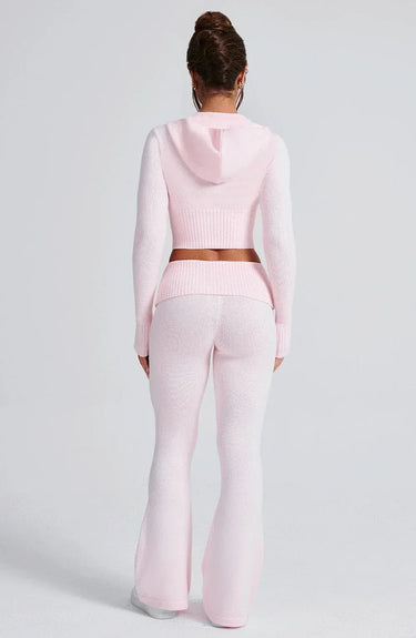 Knit Lounge Co-Ord Set with Zip-Up Hoodie