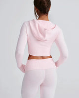 Knit Lounge Co-Ord Set with Zip-Up Hoodie