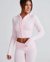 Knit Lounge Co-Ord Set with Zip-Up Hoodie