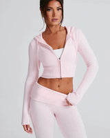 Knit Lounge Co-Ord Set with Zip-Up Hoodie