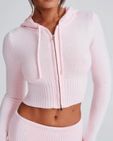 Knit Lounge Co-Ord Set with Zip-Up Hoodie