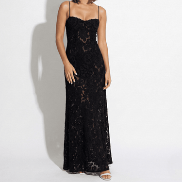 Lace Maxi Dress with Sweetheart Neckline