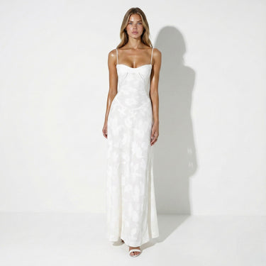 Lace Maxi Dress with Sweetheart Neckline