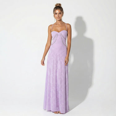 Lace Maxi Dress with Sweetheart Neckline