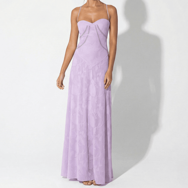 Lace Maxi Dress with Sweetheart Neckline