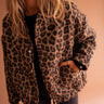 Leopard Print Bomber Shacket with Button Front