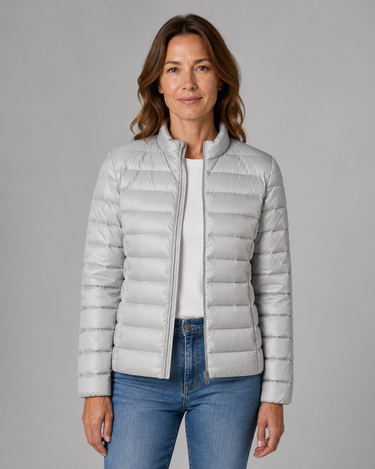 Close-up of the quilted stitching detail on the jacket body