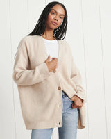 Long Oversized Rib-Knit Cardigan