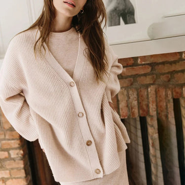 Long Oversized Rib-Knit Cardigan
