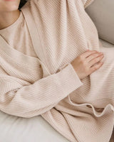 Long Oversized Rib-Knit Cardigan