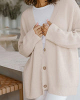 Long Oversized Rib-Knit Cardigan