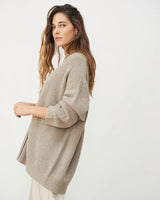 Long Oversized Rib-Knit Cardigan