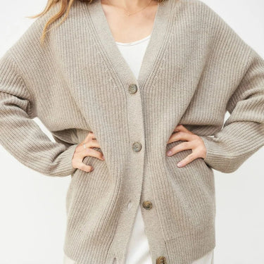 Long Oversized Rib-Knit Cardigan
