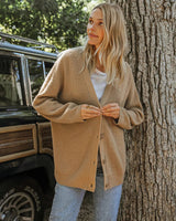 Long Oversized Rib-Knit Cardigan