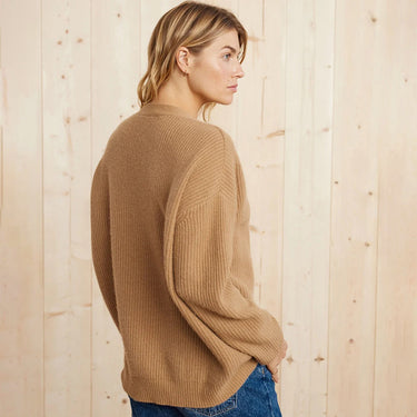 Long Oversized Rib-Knit Cardigan