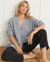 Long Oversized Rib-Knit Cardigan