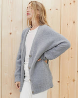 Long Oversized Rib-Knit Cardigan