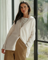 Long Oversized Rib-Knit Cardigan