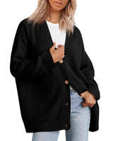 Long Oversized Rib-Knit Cardigan