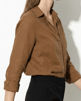 Long Sleeve Button Down Blouse with Classic Collar