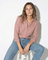 Long Sleeve Button Down Blouse with Classic Collar
