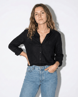Long Sleeve Button Down Blouse with Classic Collar