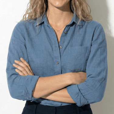 Long Sleeve Button Down Blouse with Classic Collar