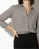 Long Sleeve Button Down Blouse with Classic Collar