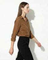 Long Sleeve Button Down Blouse with Classic Collar