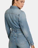 Long Sleeve Denim Jumpsuit