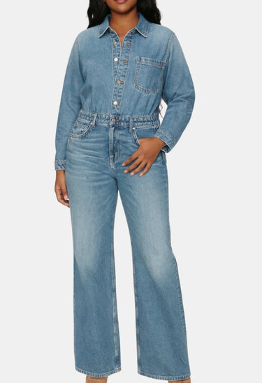 Long Sleeve Denim Jumpsuit
