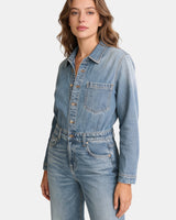 Long Sleeve Denim Jumpsuit