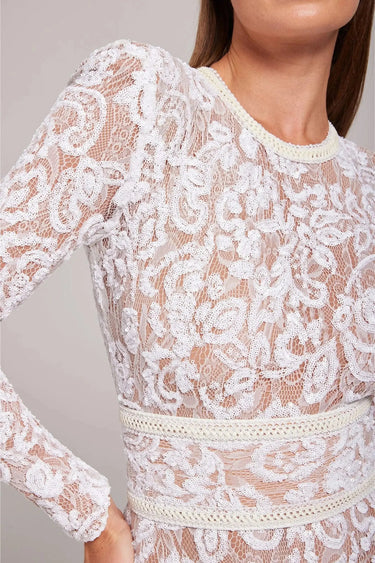 Long Sleeve Embellished Flared Jumpsuit
