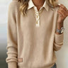 Oversized lapel jumper with button detailing and long sleeves, front view