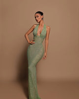 Long Sleeveless Halter Maxi Dress