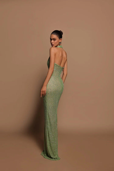 Long Sleeveless Halter Maxi Dress