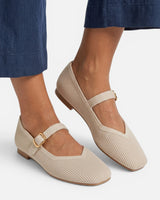 Mary Jane Ballet Flats with Square Toe and Adjustable Strap