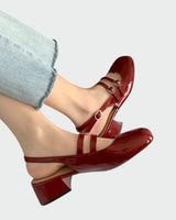 Mary Jane Heels with Double Strap and Slingback