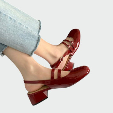 Mary Jane Heels with Double Strap and Slingback