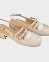 Mary Jane Heels with Double Strap and Slingback