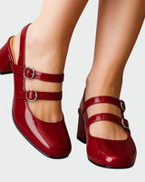 Mary Jane Heels with Double Strap and Slingback