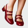 Mary Jane Heels with Double Strap and Slingback