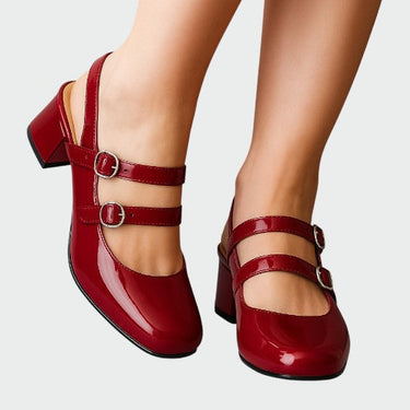 Mary Jane Heels with Double Strap and Slingback