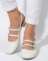 Mary Jane Heels with Square Toe and Double Strap